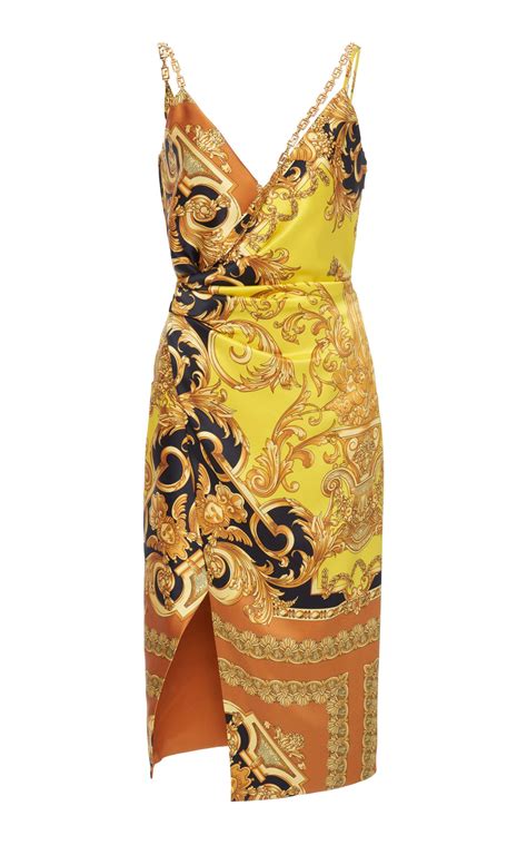 versace print dress outfit|Versace dress clothing.